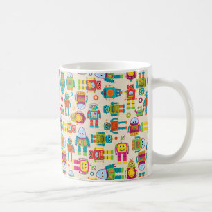 Bunter Kinderroboter Kaffeetasse