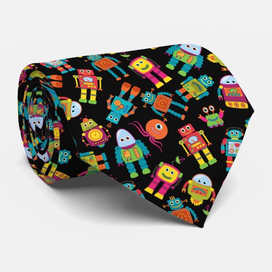 Bunter Kinderroboter Krawatte (Gerollt)