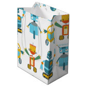 Bunter Kinderroboter Mittlere Geschenktüte (Rückseite Schrägansicht)