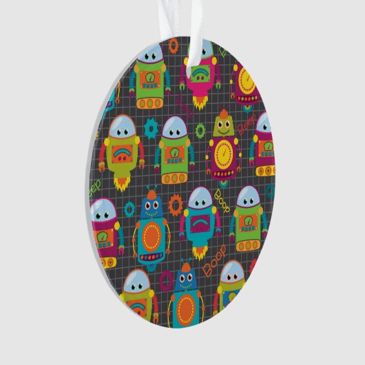 Bunter Kinderroboter Ornament (Vorderseite)