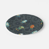 Bunter Kinderroboter Pappteller (Schrägansicht)