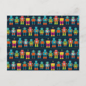 Bunter Kinderroboter Postkarte (Vorderseite)