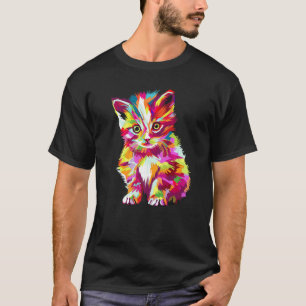Bunter Kitten-Kostüm für Katze    Katzenvater  Kat T-Shirt