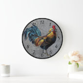 Bunter kleiner Hahn Große Wanduhr (Zuhause)