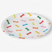 Bunter Knochen-Hundekuchen-Party-Teller für Hunde Pappteller (Schrägansicht)