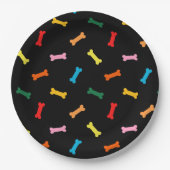 Bunter Knochen-Hundekuchen-Party-Teller für Hunde Pappteller (Vorderseite)