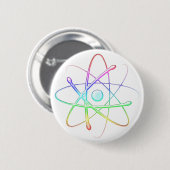 Bunter Knopf des Atom-(008) - Button (Vorne & Hinten)