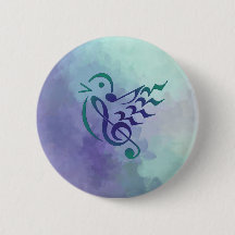 Bunter Knopf des Singvogels im Flug