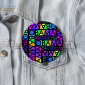 Bunter Knopf OBAMA 2012, enorm Button (Beispiel)