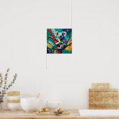 Bunter Koala auf Baum – Moderne Impasto  Poster (Küche)