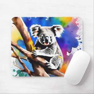 Bunter Koala-Bär-Aquarell-Splash, Mousepad