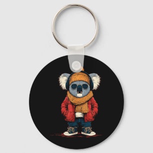 Bunter Koala im Winterstil für Jungen und Mädchen Schlüsselanhänger