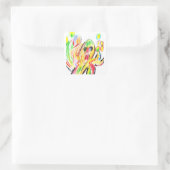 Bunter Krake Quadratischer Aufkleber (Tasche)