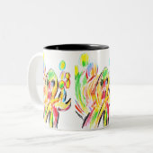 Bunter Krake Zweifarbige Tasse (Vorderseite Links)