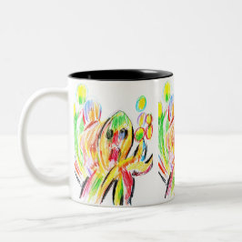 Bunter Krake Zweifarbige Tasse