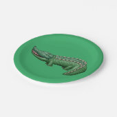 Bunter Krokodil-Pappteller Pappteller (Schrägansicht)