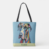 Bunter Kubistischer Dogge Tasche (Rückseite)