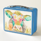 Bunter Kuh-Entwurf Metall Lunch Box (Rückseite)