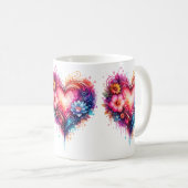 Bunter künstlerischer Herzbecher Kaffeetasse (VorderseiteRechts)