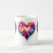 Bunter künstlerischer Herzbecher Kaffeetasse (Mittel)
