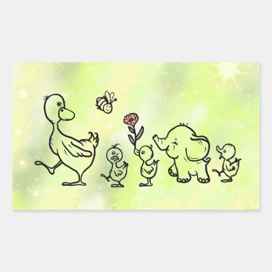 bunter Lauf  Rechteckiger Aufkleber (Vorderseite)