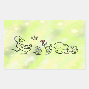 bunter Lauf  Rechteckiger Aufkleber