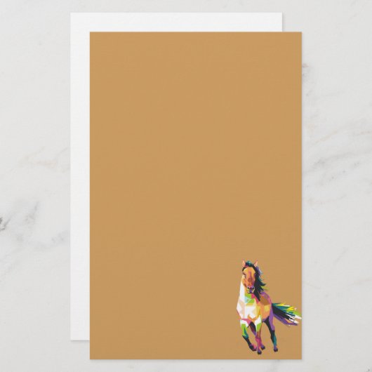 Bunter laufender Pferdestallions-Reiter Briefpapier (Vorne/Hinten)