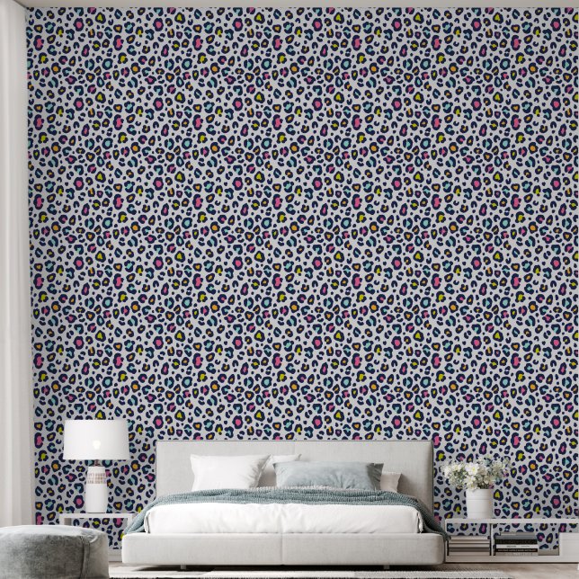 Bunter Leopard Tapete (Schlafzimmer)