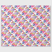 Bunter Lippenstift küsst Lippenfarbe Geschenkpapier (Flach)