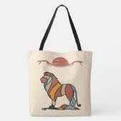 Bunter Löwe Wildlife-Tragetasche Tasche (Rückseite)