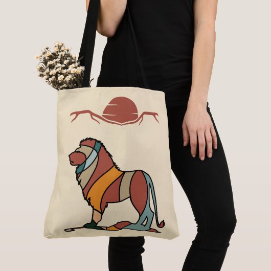 Bunter Löwe Wildlife-Tragetasche Tasche (Von Nahem)