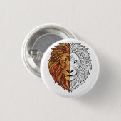 Bunter Löwenkopf-Mandala-Geist-Tier-Button Button (Vorne & Hinten)