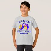 Bunter lustiger Dreidel Champion Chanukkas T-Shirt (Vorne ganz)