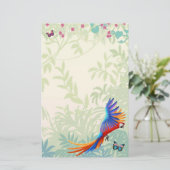 Bunter Macaw-Papagei im Regenwald-Briefpapier Briefpapier (Stehend Vorderseite)
