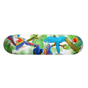 Bunter Macaw plappert Skateboard nach