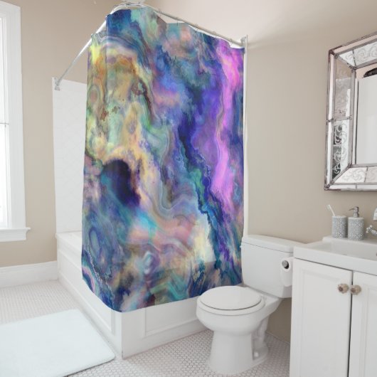 Bunter Marmor Duschvorhang (Beispiel)