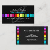 Bunter Maskenbildner mit Monogramm Visitenkarte (Vorne/Hinten)