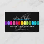 Bunter Maskenbildner mit Monogramm Visitenkarte (Vorderseite)