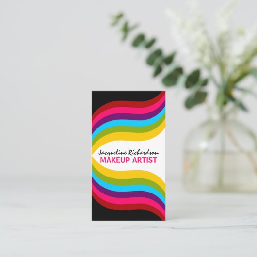 Bunter Maskenbildner Visitenkarte (Stehend Vorderseite)