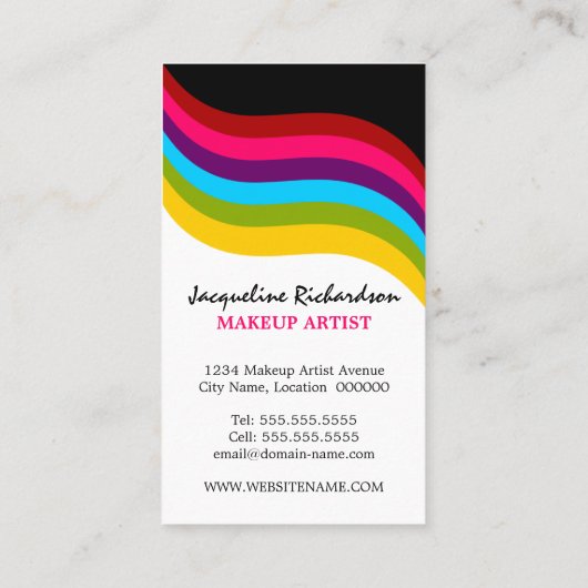 Bunter Maskenbildner Visitenkarte (Rückseite)