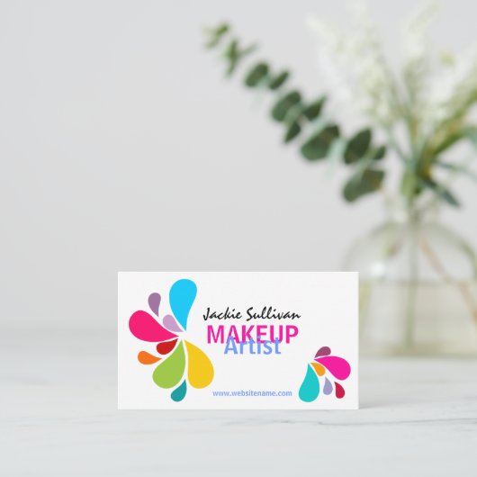 Bunter Maskenbildner Visitenkarte (Stehend Vorderseite)