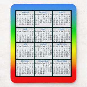Bunter Maus-Auflage Kalender für 2016 Mousepad