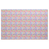 Bunter moderner Namenscollagen-Regenbogen Stoff (Yard (91,4 cm))