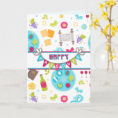 Bunter moderner Passahfest-Gruß Karte (Gelbe Blume)