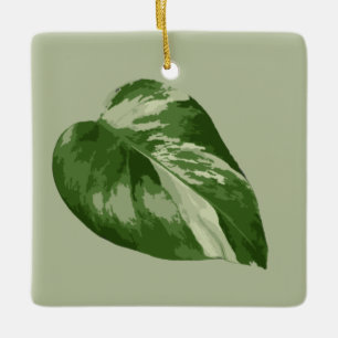Bunter Monstera-Blatt-Schmuck Keramikornament