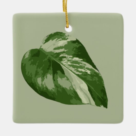Bunter Monstera-Blatt-Schmuck Keramikornament (Vorderseite)
