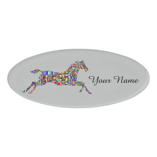 Bunter Mosaik-Reiten-SchulNamensschild Namenschild (Vorderseite)