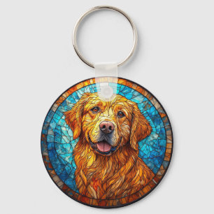 Bunter Mosaikhund Schlüsselanhänger