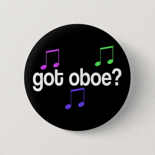 Bunter Musik Oboe Knopf Button (Vorderseite)