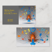 Bunter musikalische Anmerkungs-Pfau Visitenkarte (Vorne/Hinten)